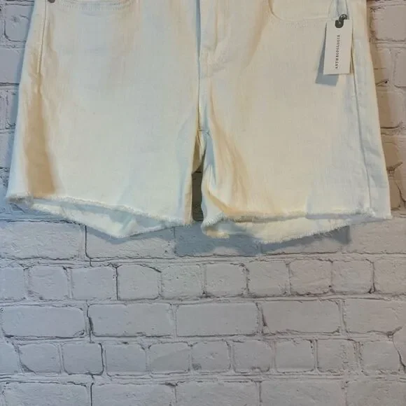 Pilcro White Jean Shorts Modern Fit Frayed Hem - Picture 3 of 6